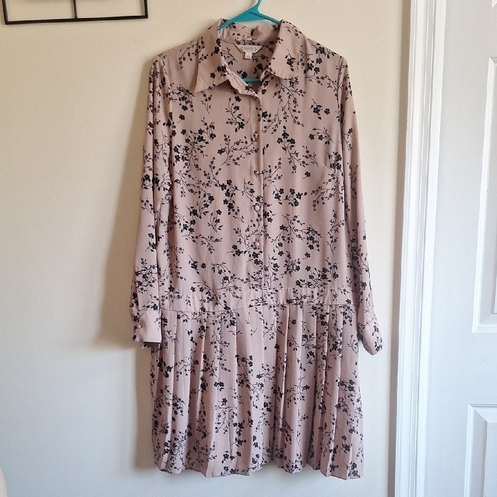 Nanette Lepore Blush Pink Floral Long Sleeve Dress – Size 8 - Picture 4 of 14